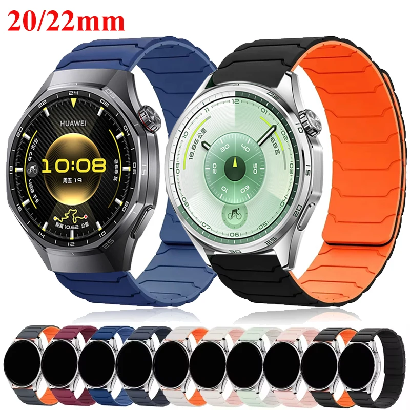 20mm 22mm Magnetic Silicone Loop For Huawei Watch GT6/GT6 Pro 46mm Bracelet For Huawei Watch 5 4 3 GT5 GT5Pro GT4 3 2 42mm 46mm