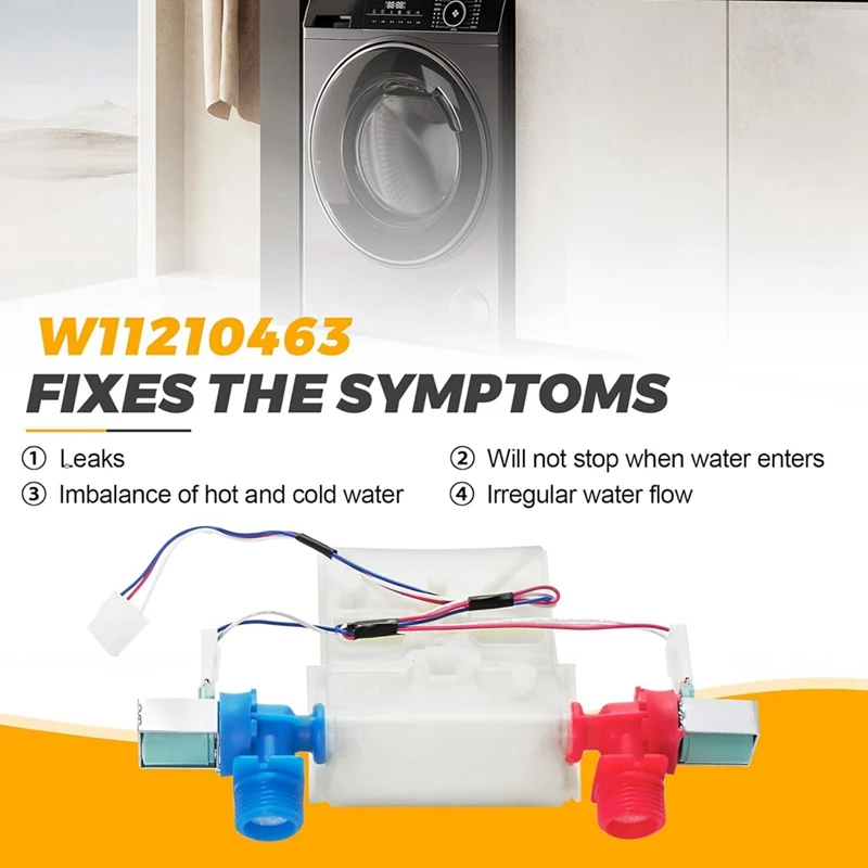 MAKE-W 11101906   ว 11210463   เครื่องซักผ้าวาล์วน้ําเข้าสําหรับ Whirlpool Amana Maytag Crosley Roper เครื่องซักผ้าแทนที่ W 10869803