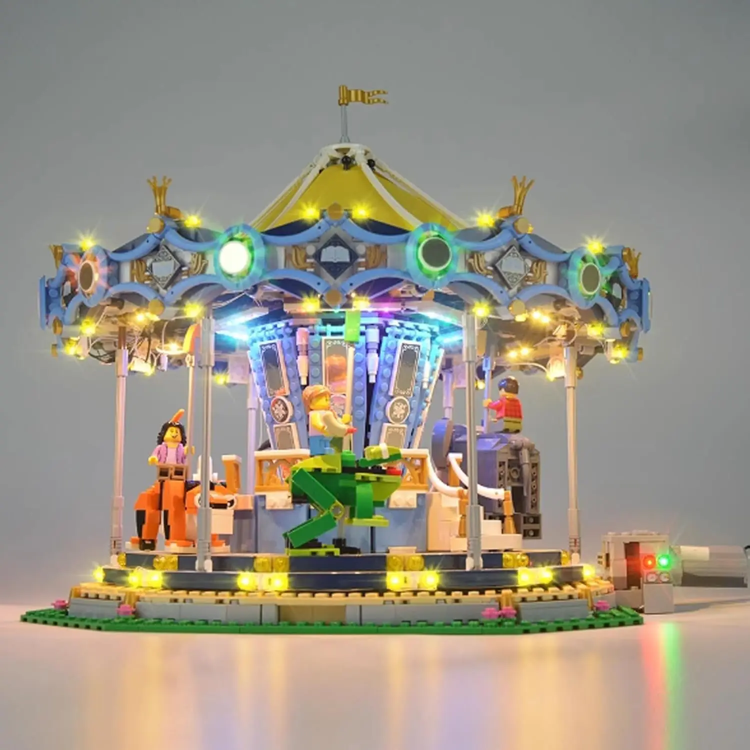 USB Lights Compatible with Lego Carousel Merry-go-round Creator Expert Building 10257 -（Not include Lego Bricks)