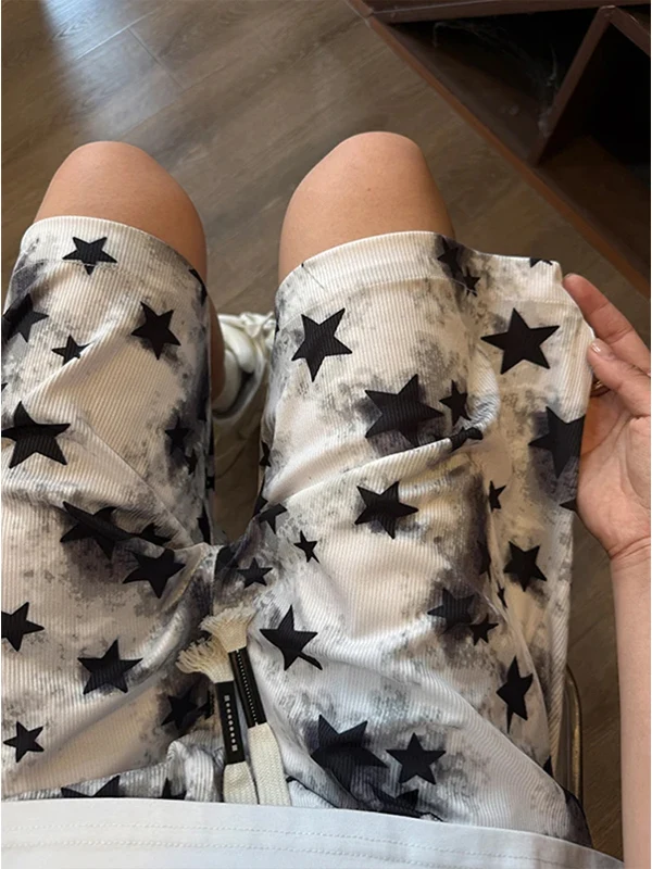 

Мужские летние свободные повседневные пляжные брюки American Retro Star, прямого кроя, длиной до колена, для отдыха, подходят для различных случаев.