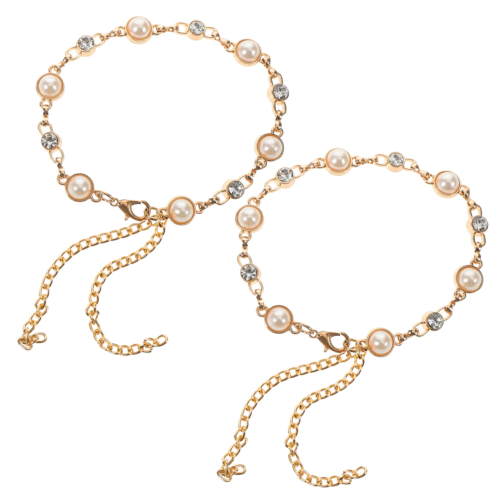

Diamond Encrusted Heel Straps Faux Pearl Shoe Straps For Heel Chain Ankle Buckle Extender Adjustable Shoe Bracelet