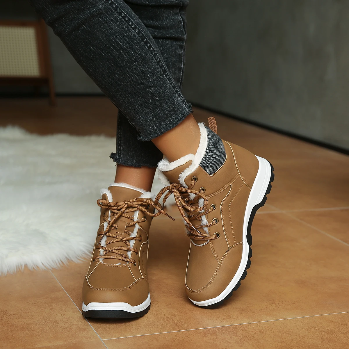 2024  Boots Waterproof Snow Boots Winter New Cashmere Warm Thick Soles Cotton Shoe for Women New Collection Women