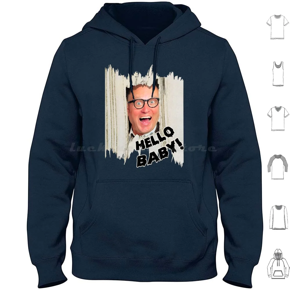 Hello Baby! ( Bottom ) Hoodie Cotton Long Sleeve Eddie Ritchie Young Ones Britcom Comedy Funny Hello Baby Sitcom Ade