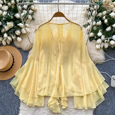 10 best sales महिलाओं के लिए रफ़ल टॉप - №10