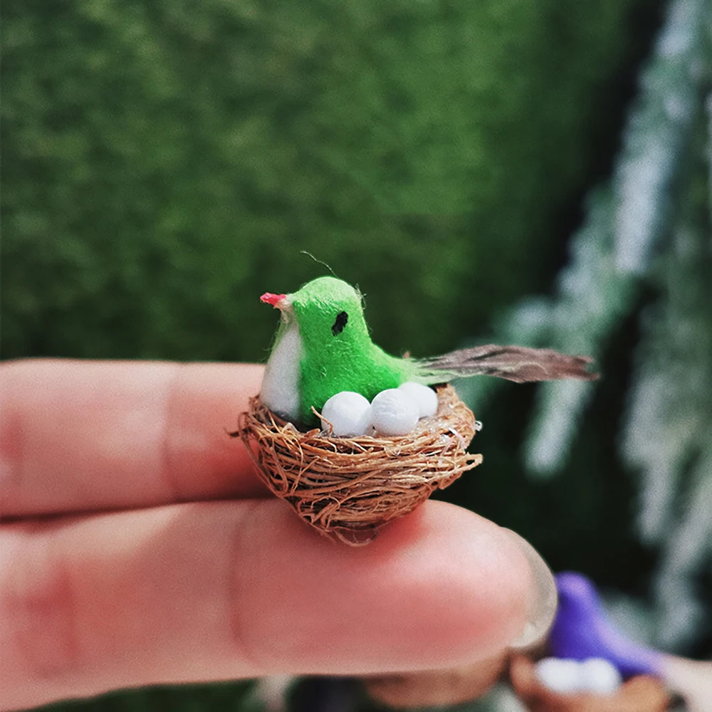1/12 Dollhouse Miniature Accessories Mini Bird Nest Simulation Animal Bird Egg Model for Doll House Decoration ob11