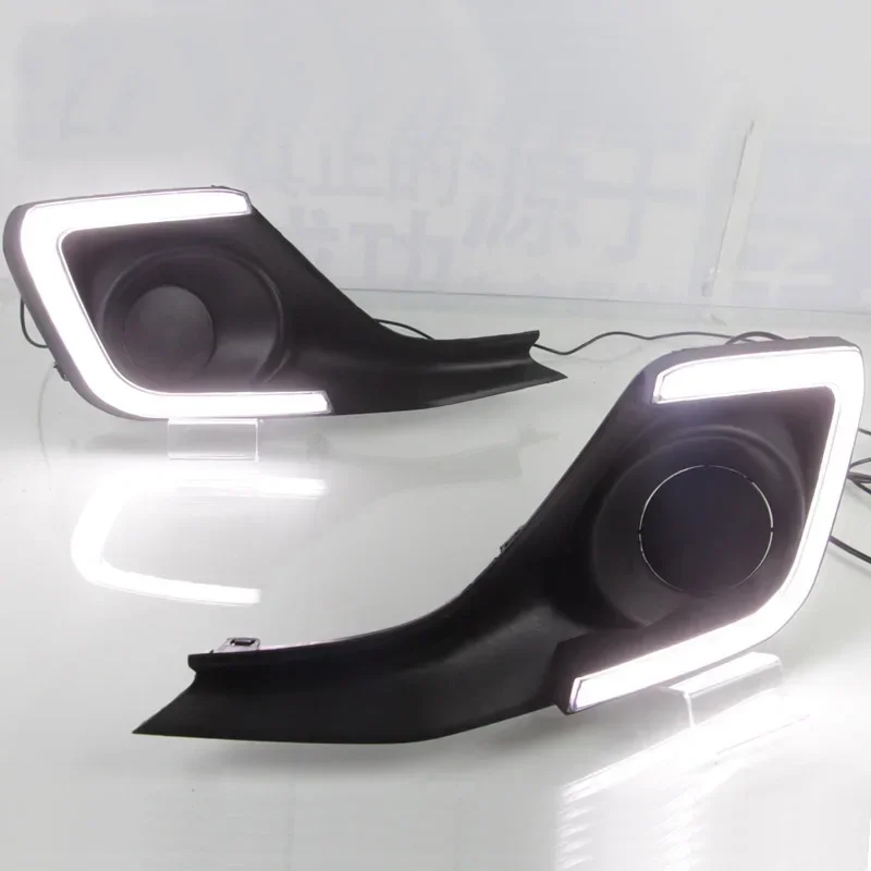 Car LED Daytime Running Headlamps For Suzuki Swift 2017 2018 2019 Daylights Yellow Turn Signal Auto DRL Foglamp view 4