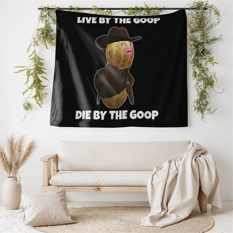 Aertemisi Burnt Peanut Tapestry Die By The Goop Wall Hanging Funny Meme Art for Bedroom Living Room College Dorm Party
