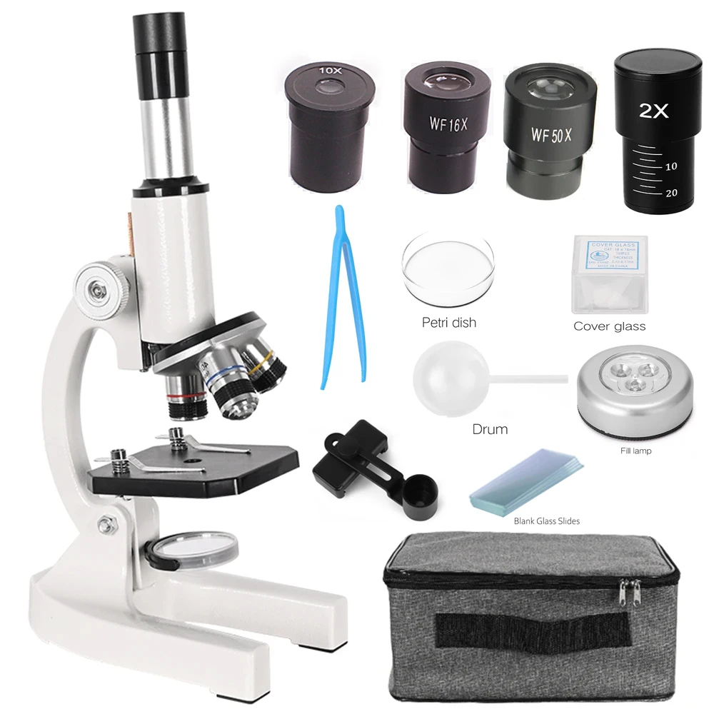 Imagem -06 - Monocular Optical Microscópio Biológico Biologia Experimental Presente Ensino Elementary School Children Science Experimental 40x4000x