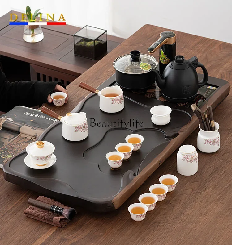 

12Black sandalwood tea tray fully automatic set integrated household kung fu tea set