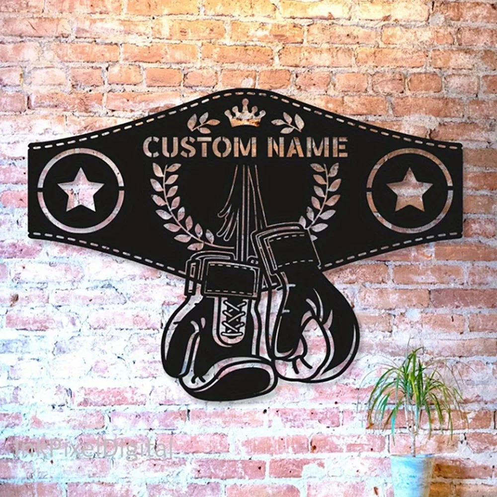 A Custom Name Sign, Personalized Wall Decor for Door Decoration, Living Room Walls, Boxing Signs, Custom Name Boxing Gloves