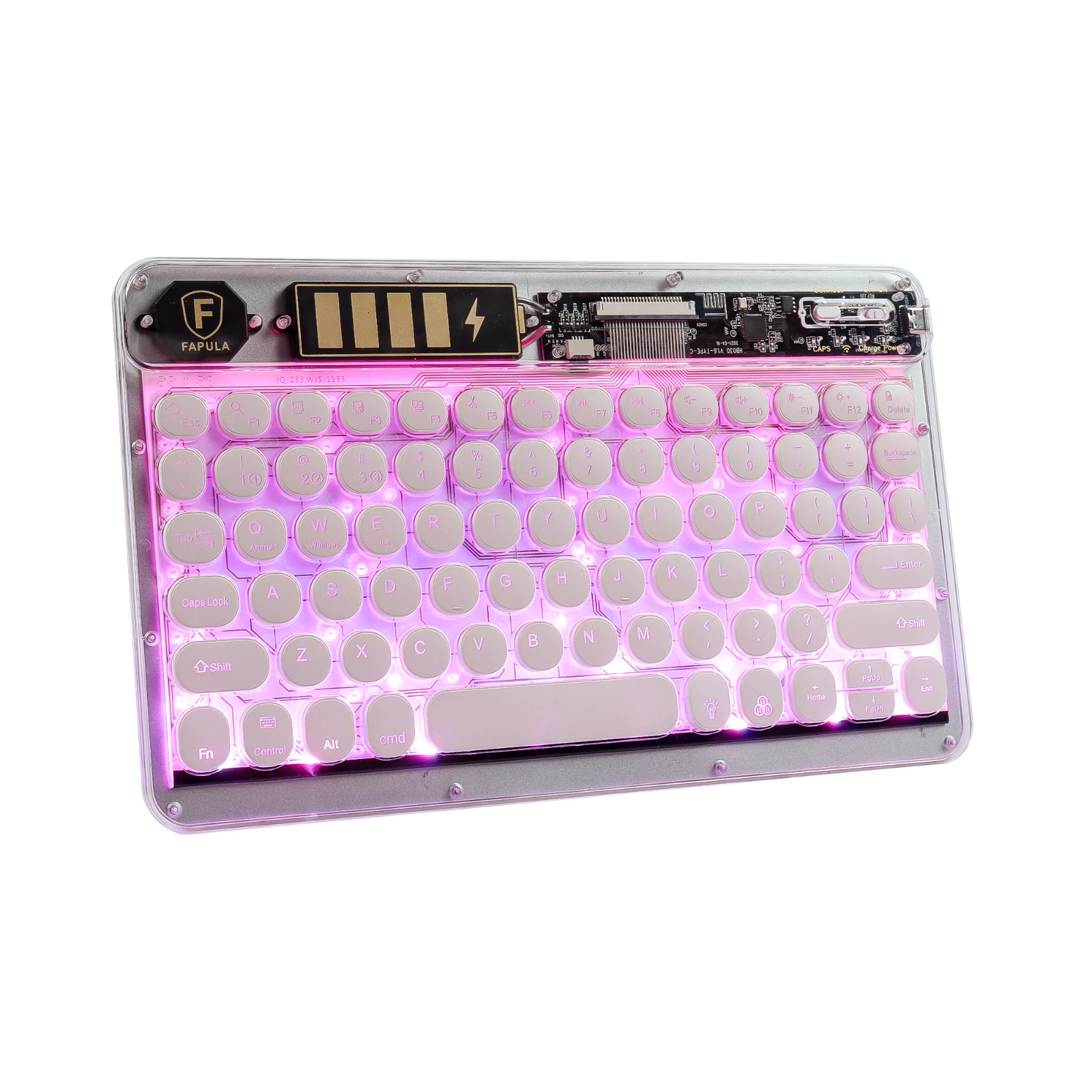 

NEW 10 inches Bluetooth Wireless Keyboard Three Channel Round Cap Acrylic Silent Transparent Keyboard for iPad Tablet Laptop