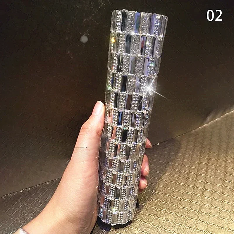 Crystal Decoration Fits for Universal Wireless Microphone Gitter Handheld Sleeve Shining On Wedding Party (Mic Not Included)