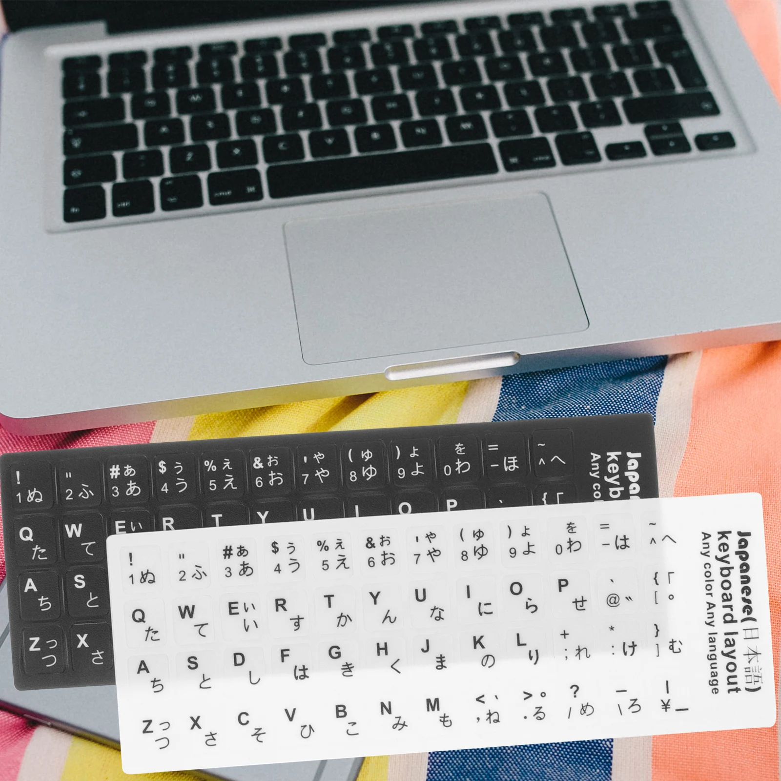 

10 Pcs Keyboard Stickers Black Keyboard Stickers White Letters Laptop Desktop PVC Durable Splashproof Easy Apply