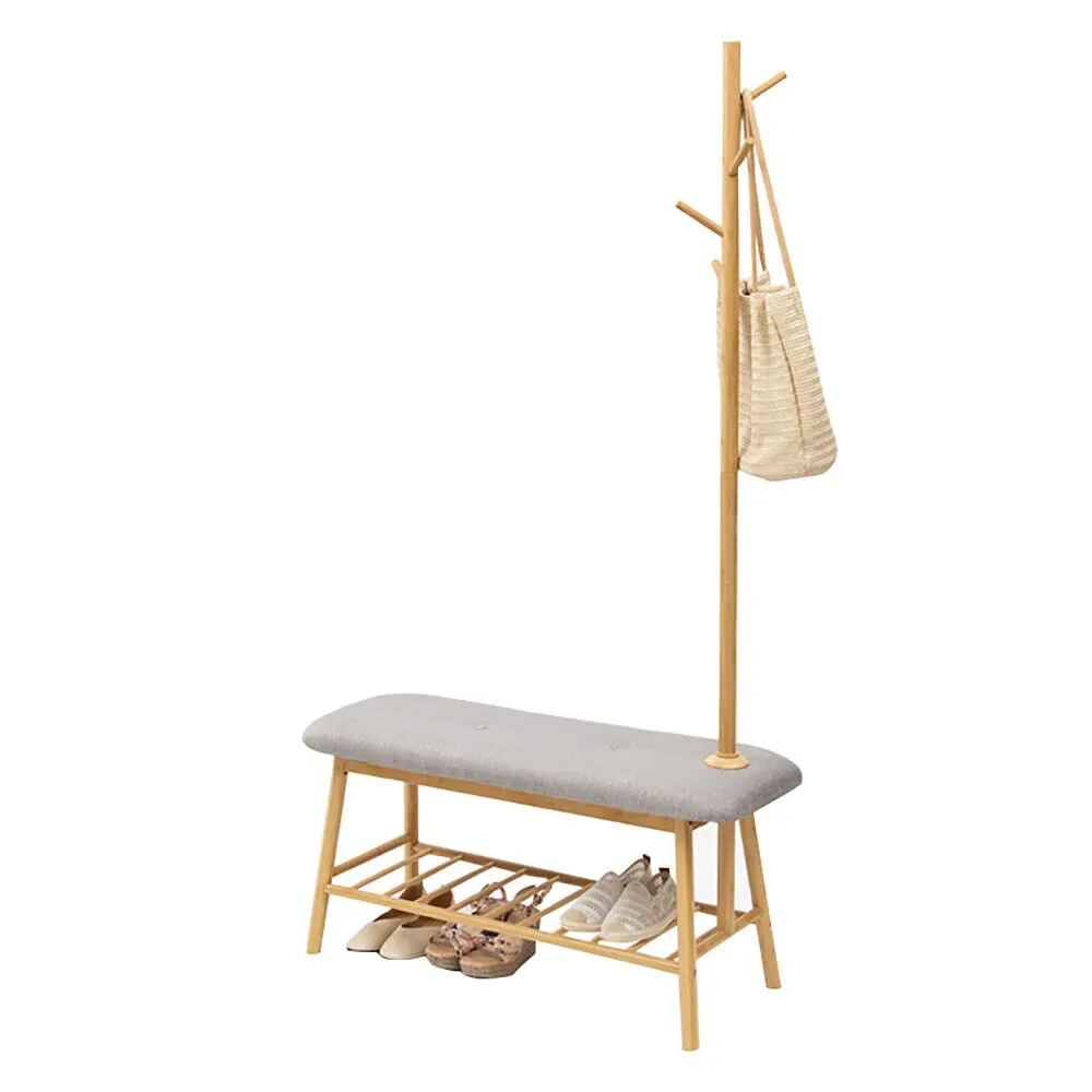 Coat Rack shoe bench /Entryway Hall Tree with Shoe Storage & 5 Hooks