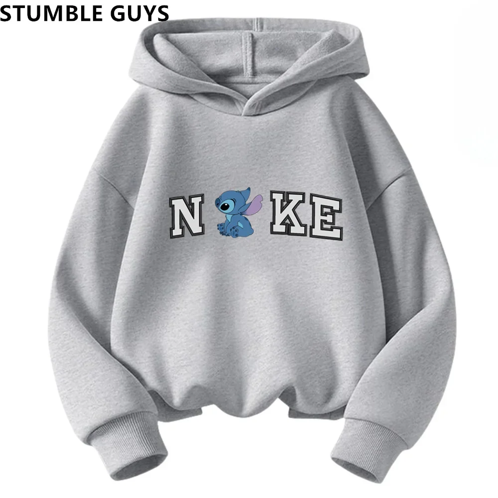 Kawaii Lilo Stitch Hoodie Kids Clothes Girls Clothing Fashion Baby Boys Clothes Autumn Stitch Trucksuit Sweatshirt Children Tops