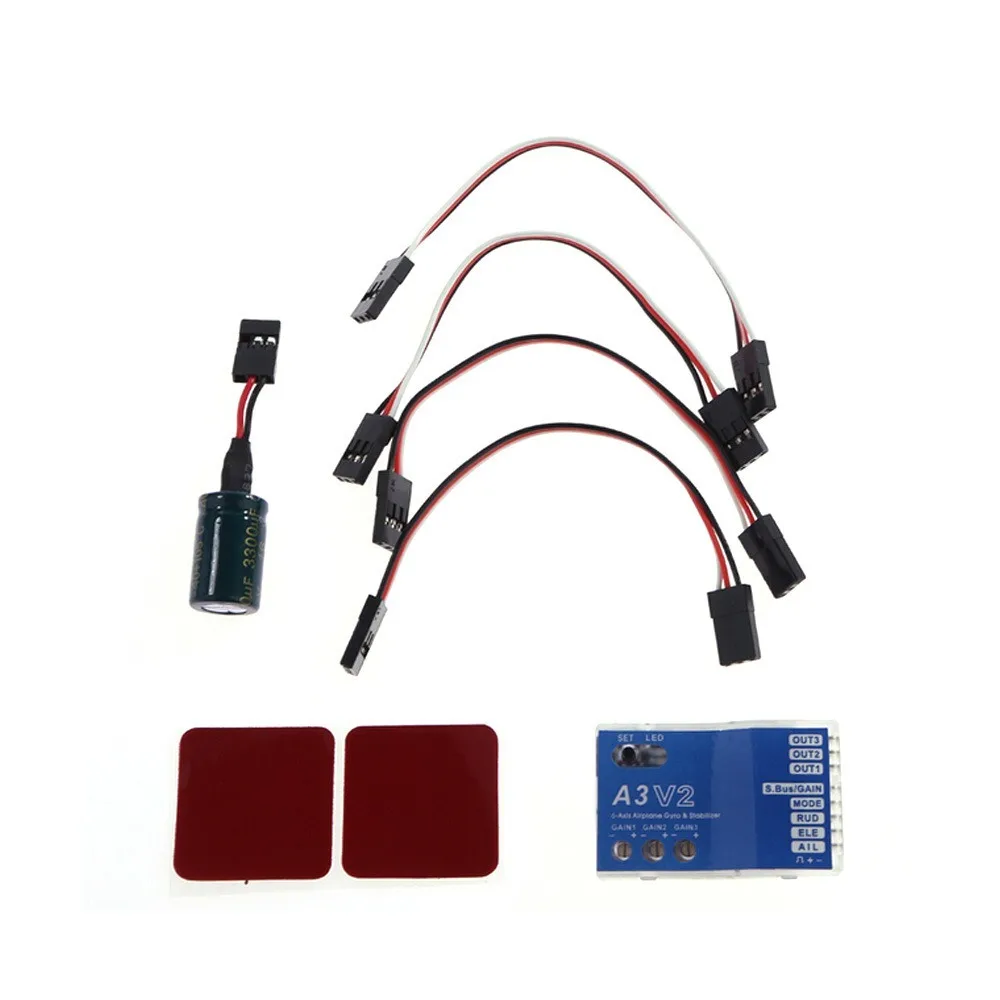 New A3 V2 Flight Controller 3-Axis Lightweight Gyro Stabilizer Low-Noise RC Airplane Stabilizer for RC Model Aircraft