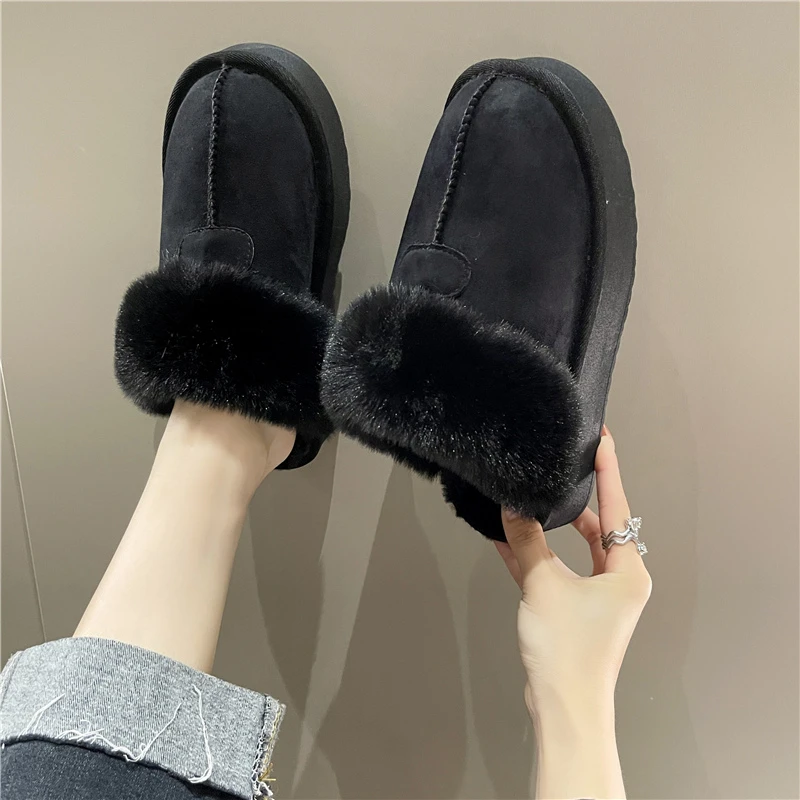 2022 Winter Women's Slippers Fashion Home Platform Slipper Indoor Slides Cotton Slipper Lady Home Shoes of Women Couple Shoes