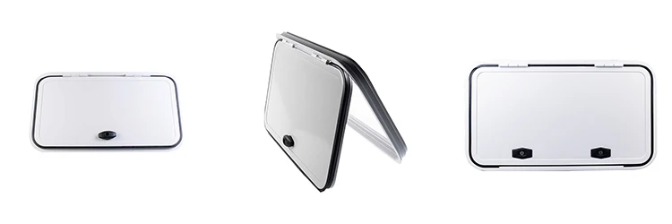 جزء تخييم من مصنع القوة، باب أمتعة قافلة RV أبيض قابل للقفل #4