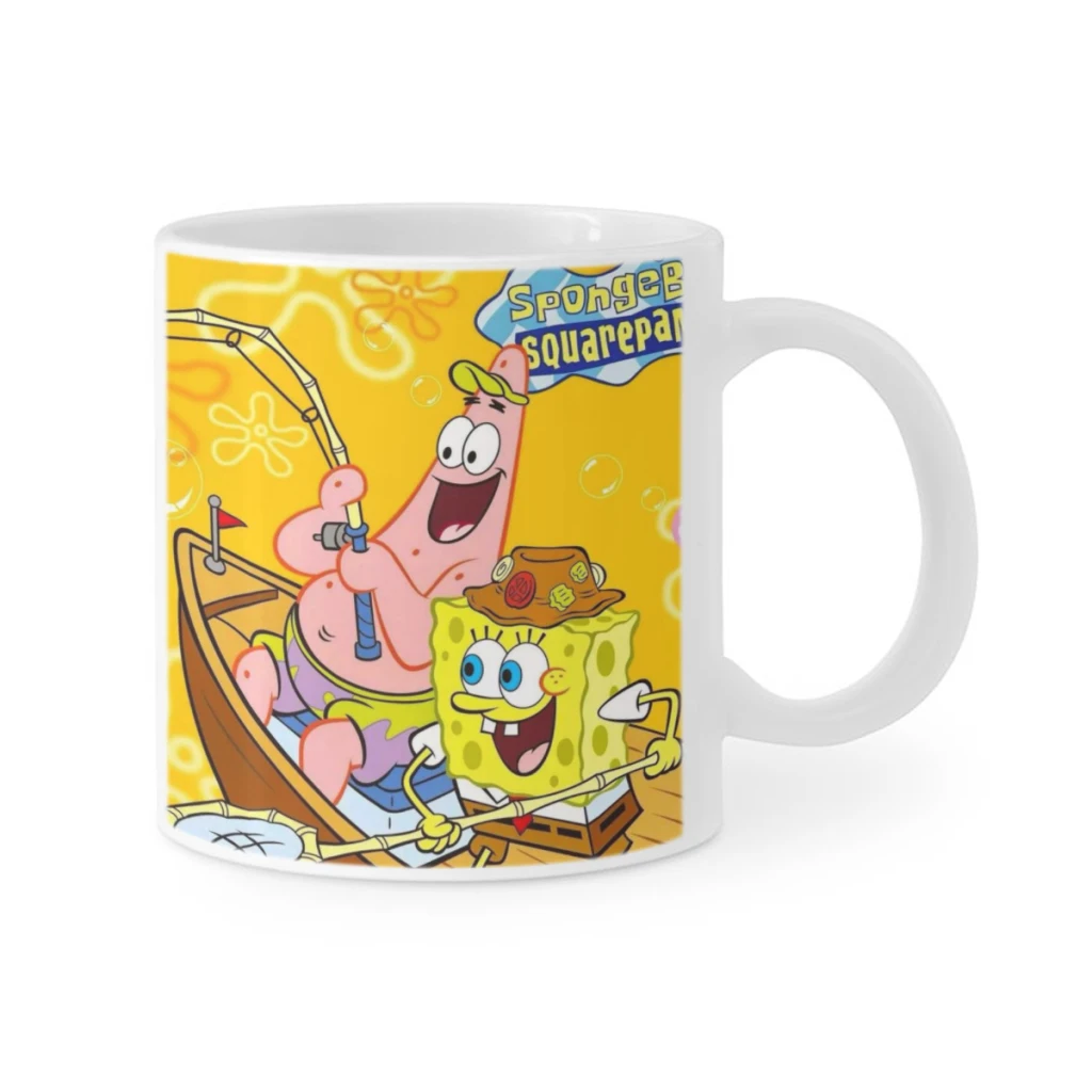 Funny SpongeBob Coffee Mug 11oz Fun Ceramic Coffee Tea Cocoa Cup Handle Tea Drink Cup