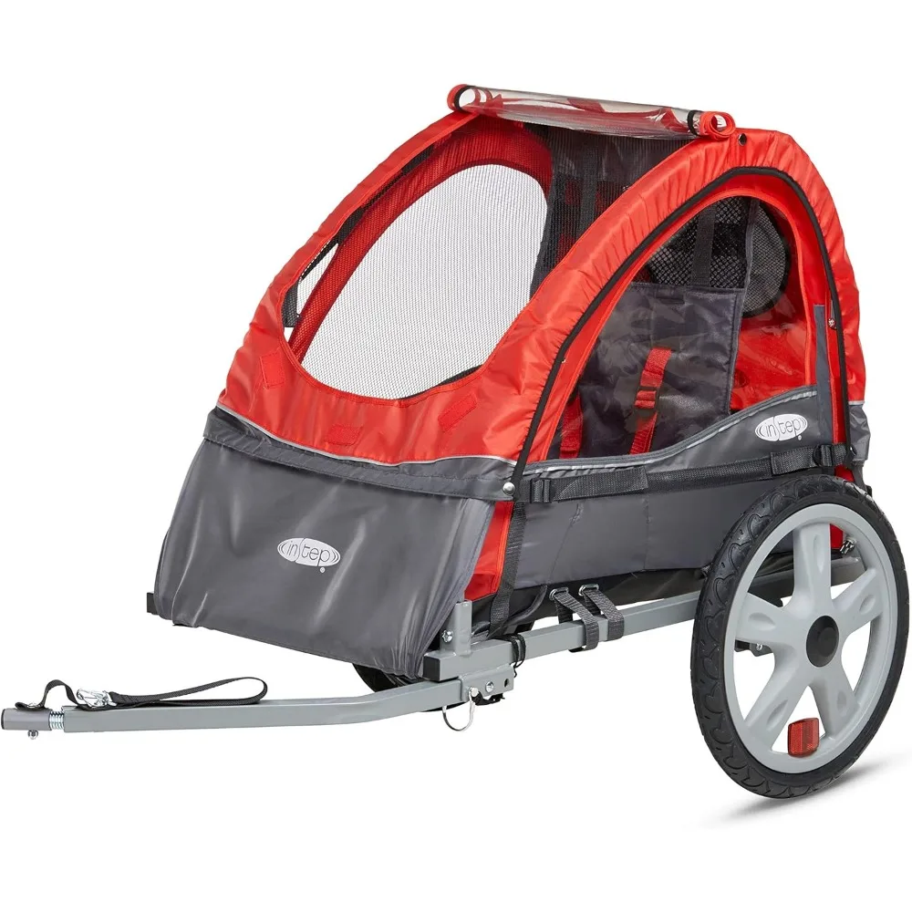 

Sync and Take 2 Bike Trailer for Kids, Single and Double Seat Options, 5-Point Harness, Folding Frame, Quick Release Wheels