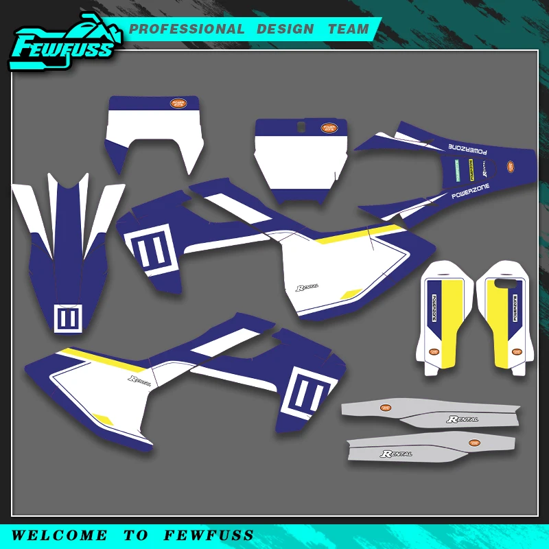 

Fewfuss For HUSQVARNA TE FE TC FC TX FS 125 250 350 450 2016 2017 2018 Graphics Decals Stickers Motorcycle Number Name Custom