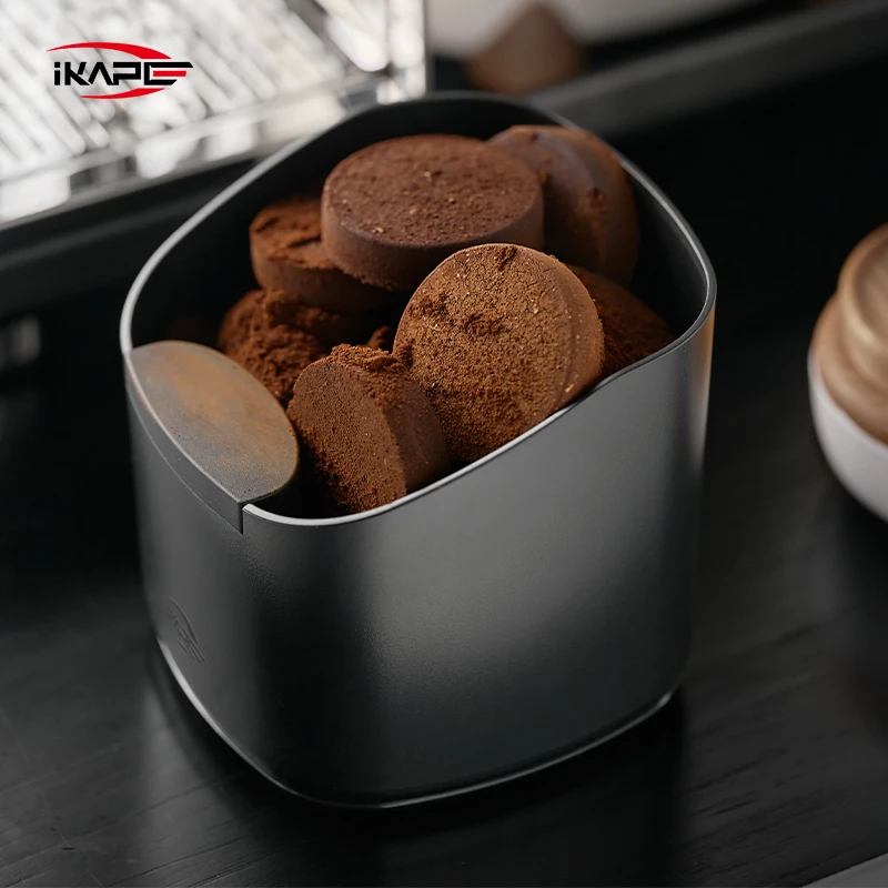 IKAPE V2 Knock Box,Espresso Grounds Organizer,Anti-slip Bevel Coffee Knock Box,Barista Tool Enhanced for Better Manipulation