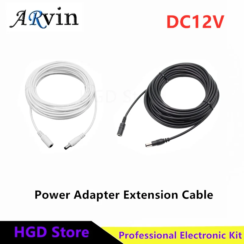 DC 12V Power Adapter Extension Cable 5.5*2.1mm Male Female Power Cord Extend Wire 1M 2M 3M 5M 10M Cable For CCTV Camera Router