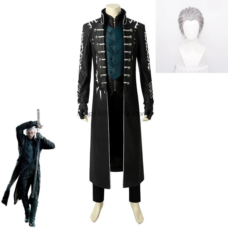 SAFMAY CRY 5-Déguisement de Vergil pour Adulte et Femme, Costume de Cosplay, Anime d'Halloween, pour Homme et Enfant