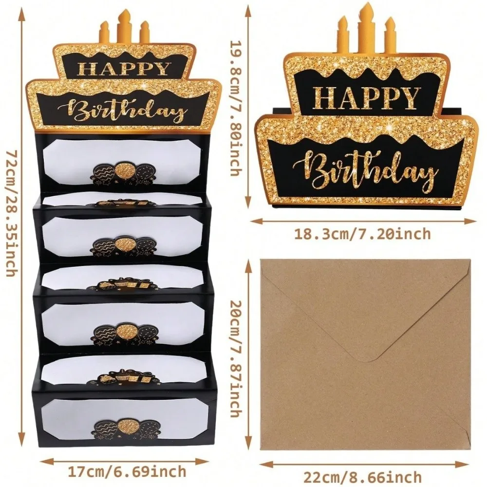 

Folding Birthday Cash Envelopes Gold-stamped Surprise Money Birthday Card Greeting Envelop Birthday Money Box For Kids Teens