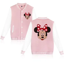 Y2k Baseball Jacket Cartoon Disney Mickey Minnie Mouse Hoodie Men Women Children Kid Girl Boy Jackets Sweatshirt Hoody Baby Top