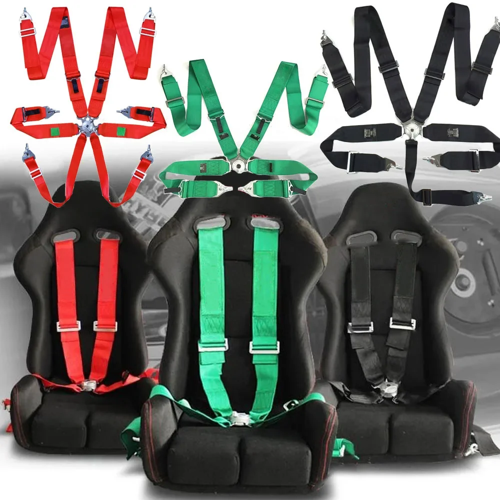 Racing Safety Harness Universal 3 Inch Snap-In Camlock Quick Release Car Seat Belt OM* Logo 4 5 6 Point Adjustable Harness Strap