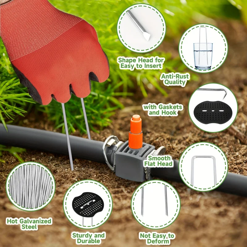 100/200/400 قطعة 6 بوصة الساخن dip المجلفن المشهد ستابلز غطاء النبات حصص 11 مقياس خيمة حصص حديقة حصص + جوانات