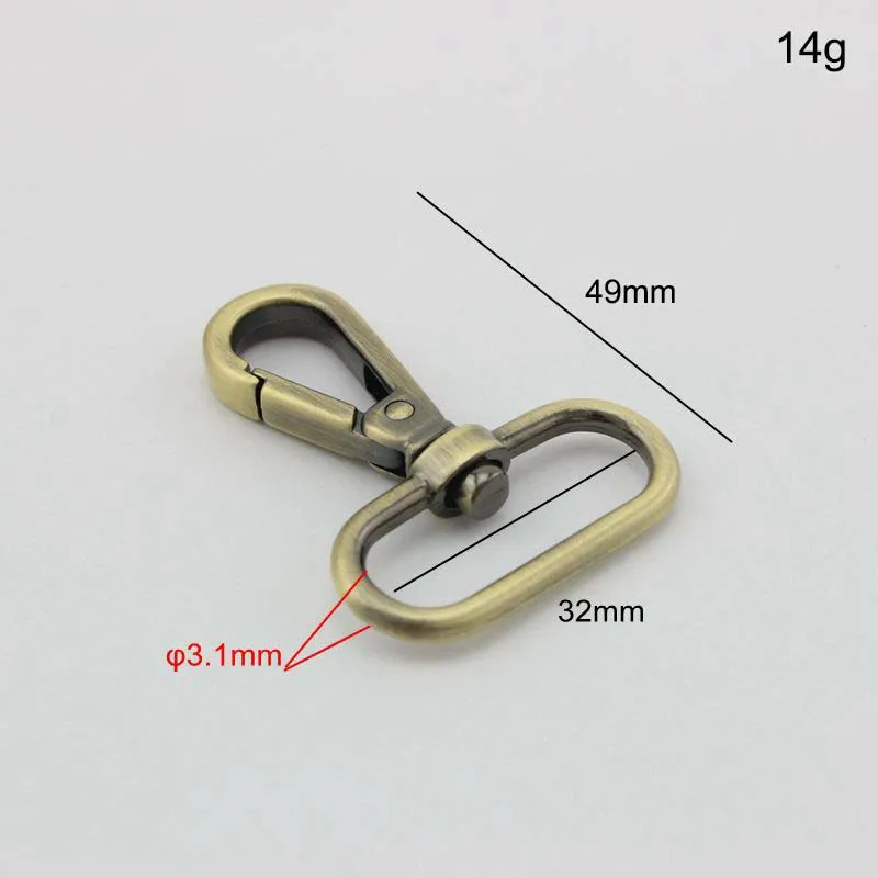 50 pezzi 5 dimensioni 7 colori trigger trigger moschettone, metallo girevole chiusura aragosta artigli chiusura per borse parte accessori