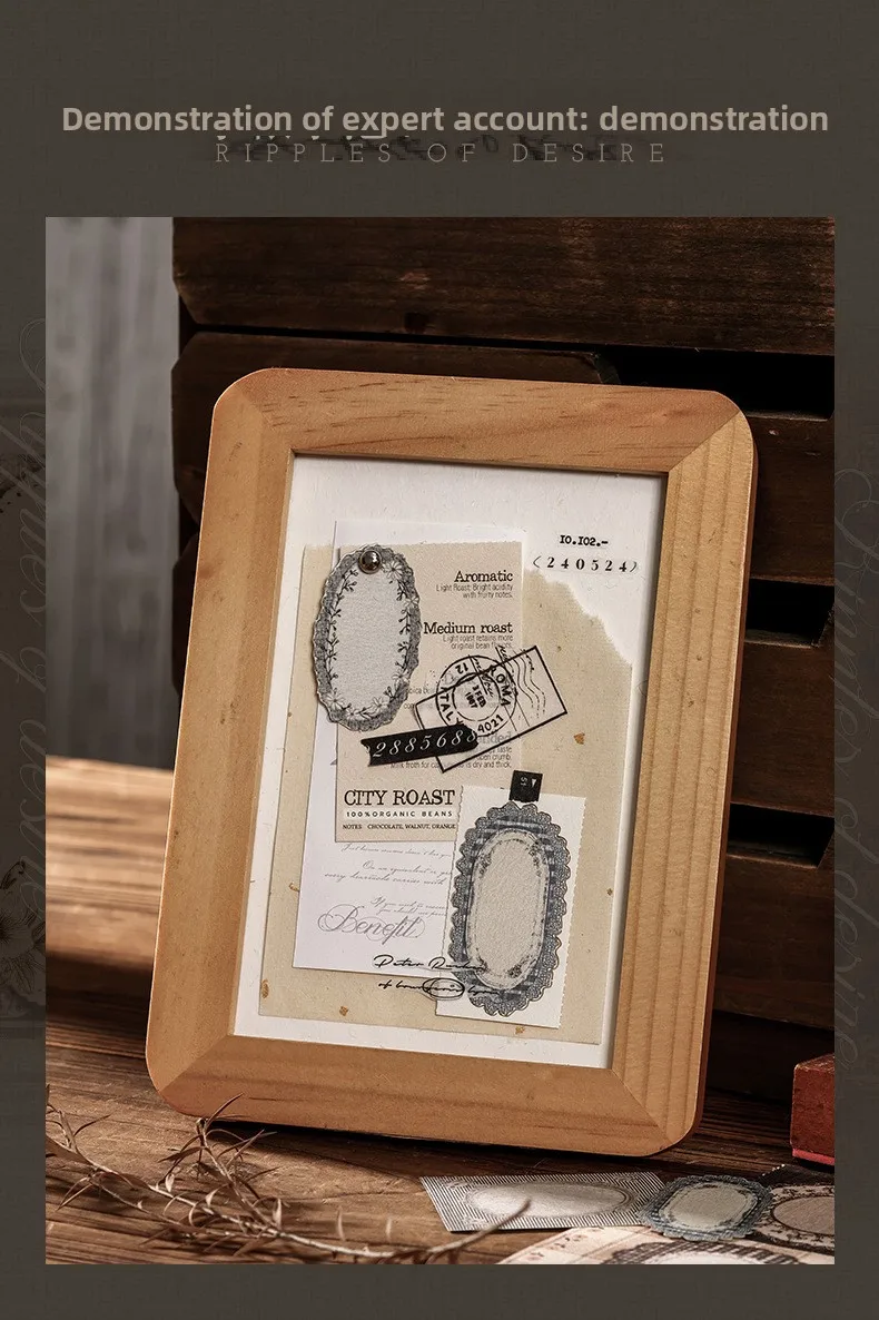 1er-Pack/2er-Pack Vintage-Stanzmuster-Kollagen-Notizen, florale Serie, Notizbuch mit Einband, 6 Stile, 20 Blatt – Detail 8
