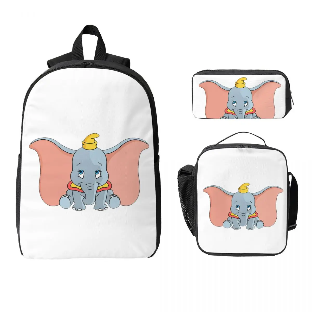 

Dumbo Backpack Student Boys Girls BookBag School Bag Laptop Shoulder Bags 3ps Insulated Lunch Bag Pencil Case