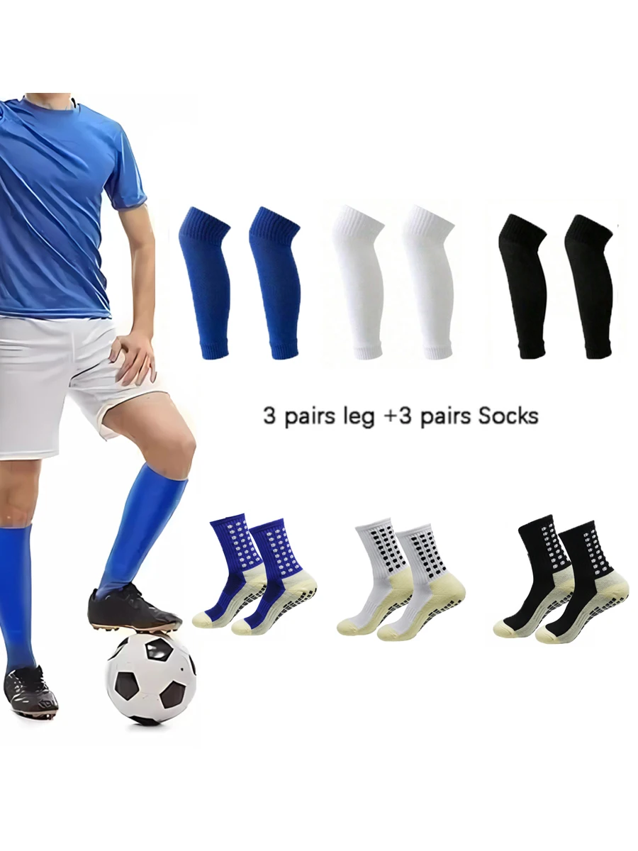 

1 комплект новых футбольных аксессуаров для мужчин и женщин, нескользящие спортивные носки, футбольные носки, дозирующие носки, чехол для ног, футбольное оборудование