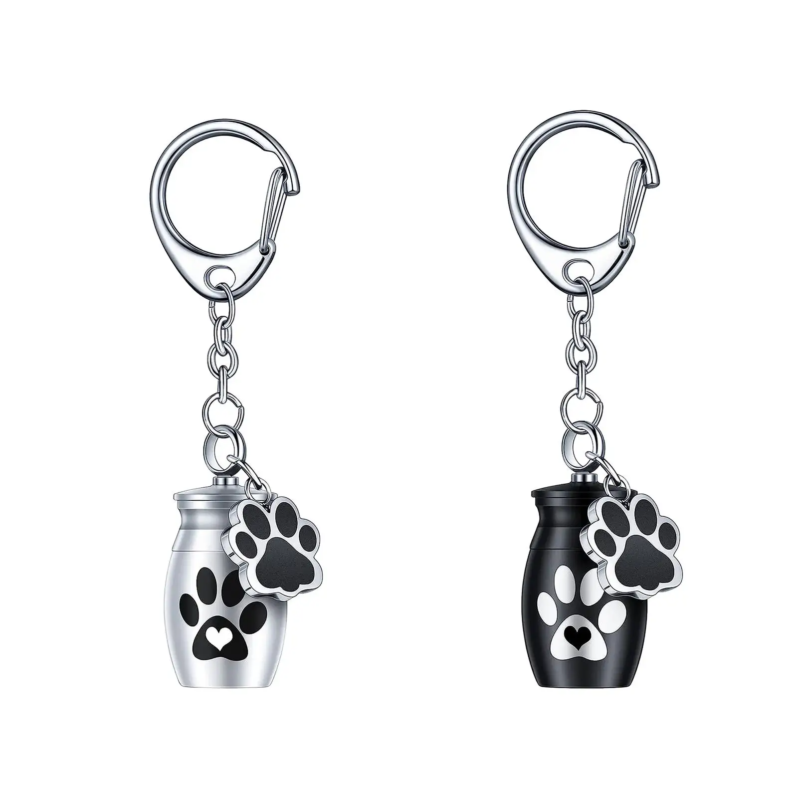 Keychain Pet Urn Burial Keep Precious Memories Paw Print for Funeral