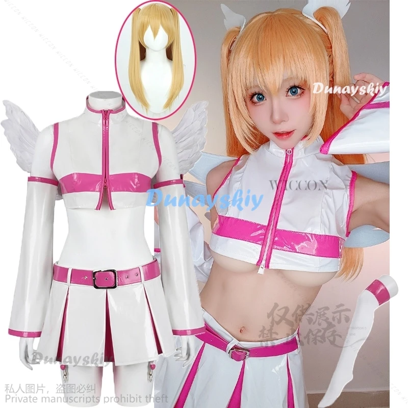 Anime 2.5 Dimensional Seduction Lilysa Amano Liliel Cosplay Costume Wig Skirt Uniform Wings Headwear Halloween Party Women Props