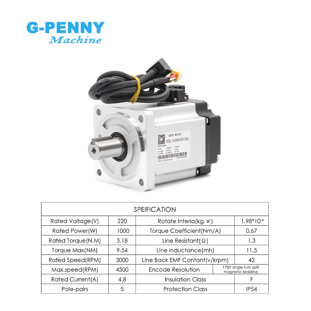 Imagem -02 - G-penny & Jmc80gst 1000w 1kw 200240v 3000r Min 3.18n.m Jand10002-20b 80jasm510230k Jogo Magnético do Servo Motor da ca