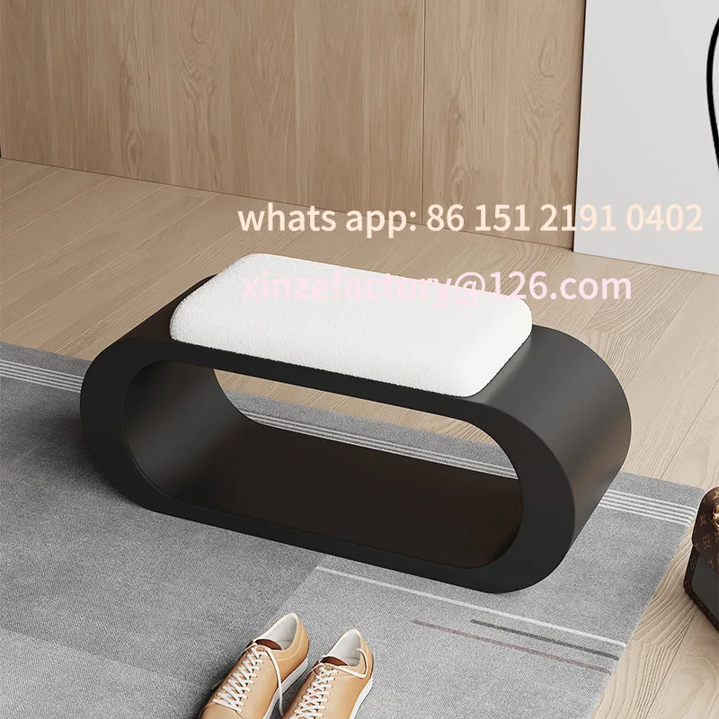 

Customizable Nordic wrought iron shoe stool creative home dining bedroom bedside stool entrance shoe stool