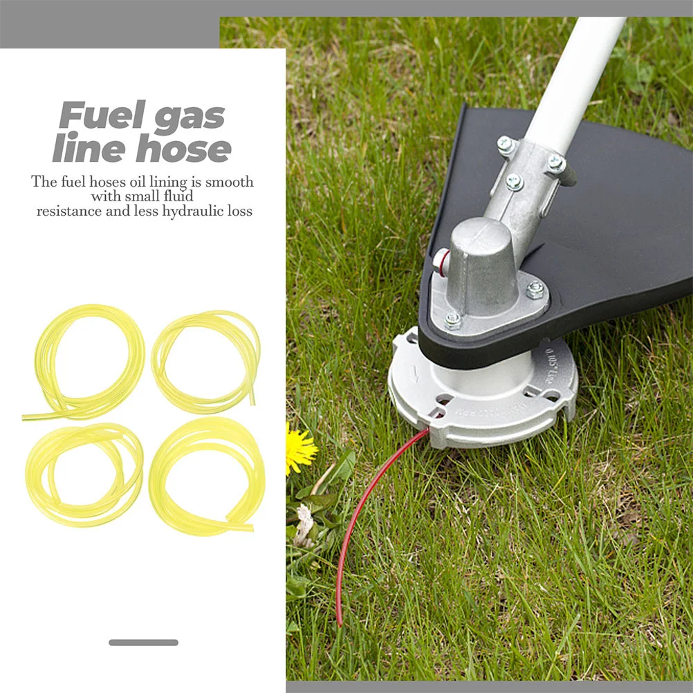 

4Pcs Fuel Line Hose Tubes PVC Flexible Durable Fuel for Small Engine Chainsaw Grass Trimmer Oil Transport