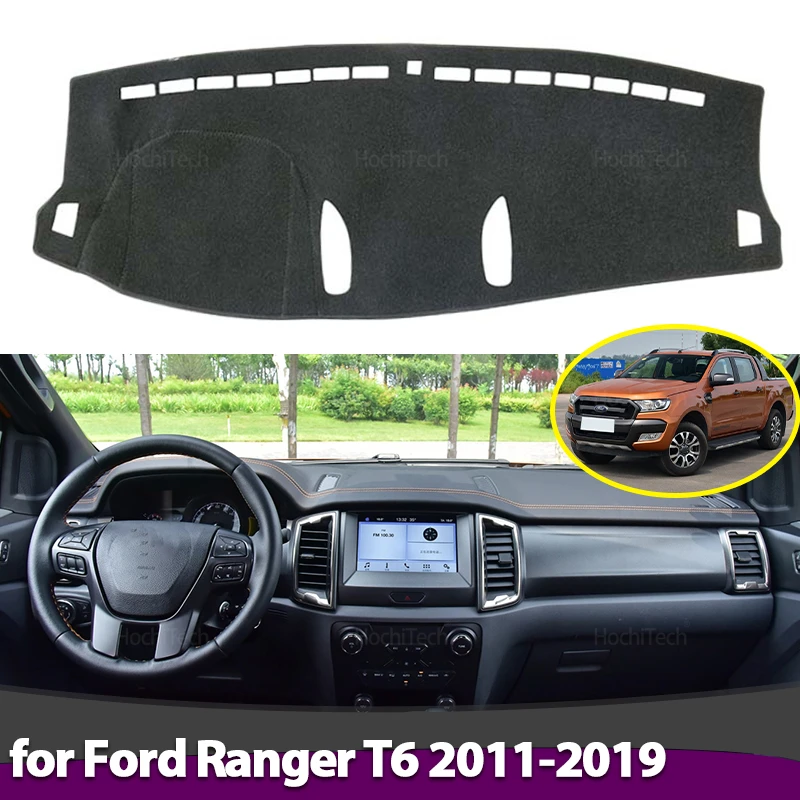 For Ford Ranger T6 2011-2019 Dashboard Cover Dash Board Mat Carpet Pad Sunshade Cushion Car Visor Accessories