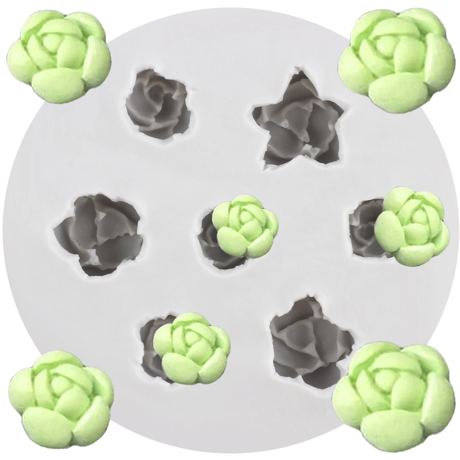Succulent Silicone Molds Succulent Plants Fondant Cake Decorating Tools Cupcake Topper Candy Craft Gum Paste Polymer Clay