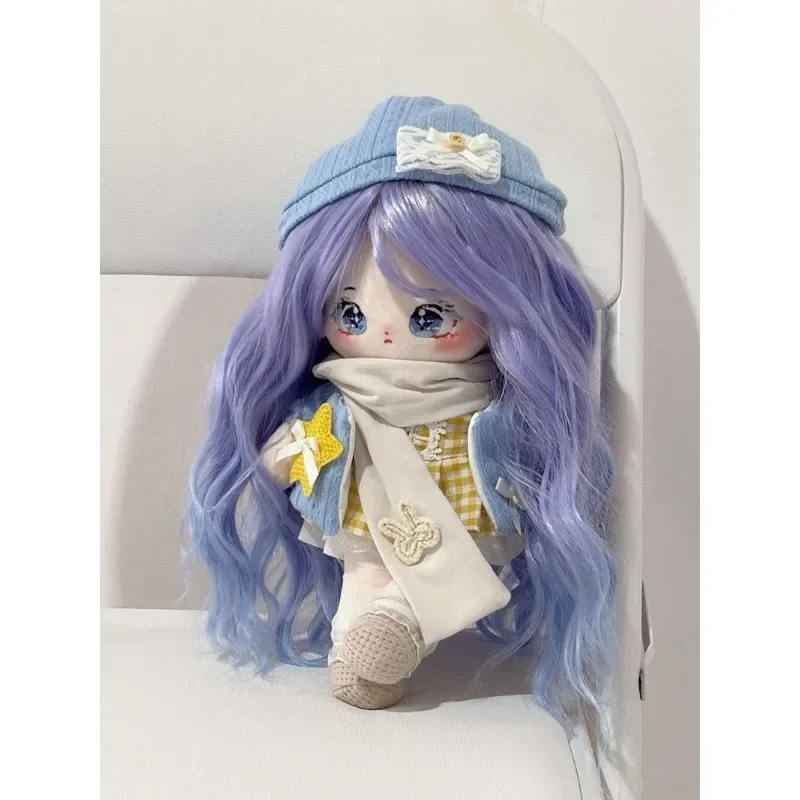 Cosmile Mermaid Princess Purple Long Hair Wig Ancientry Elf Ears Fairy Ling Yuan Stuffed Plushie 20cm Plush Toy Doll Body Toy XY