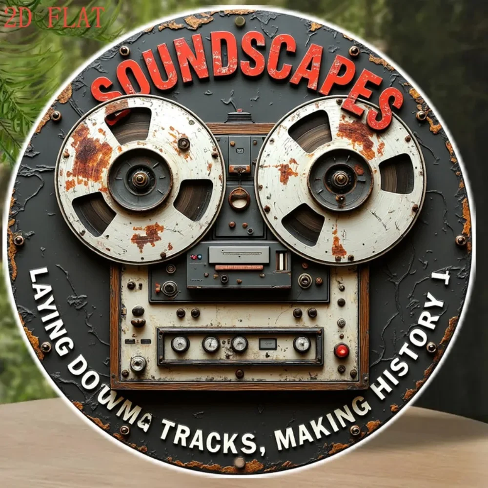 Vintage Metal Wall Decor, Shaped Like Audio Tapes—Flat Two-Dimensional Retro Signs, Suitable for Recording Studios, Homes, Music Rooms, Bars, Farms