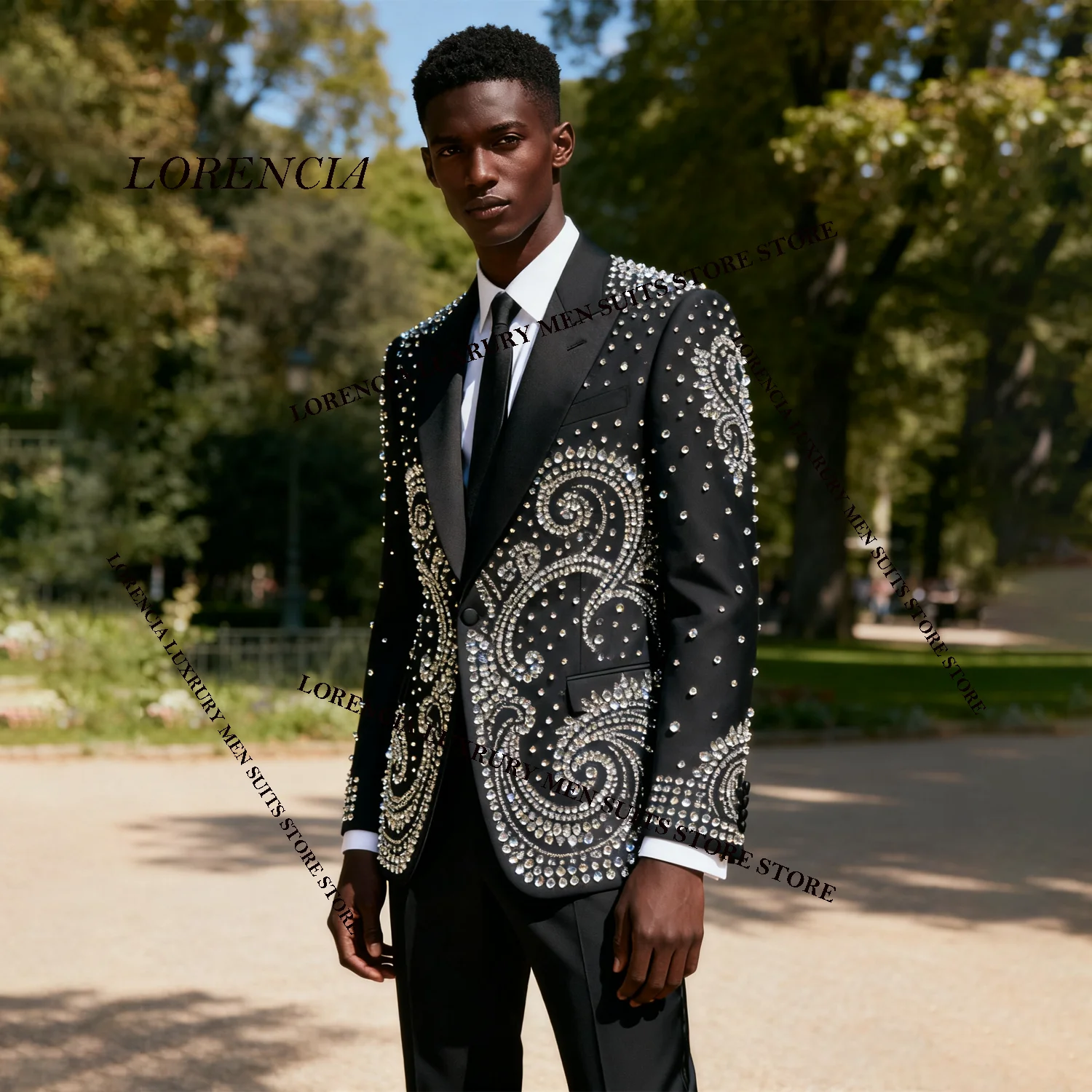 

Красивый роскошный мужской костюм с кристаллами и бриллиантами, тонкий пиджак для жениха, комплект из 2 предметов, индивидуальный свадебный мужской Ropa Hombre, формальный смокинг для жениха