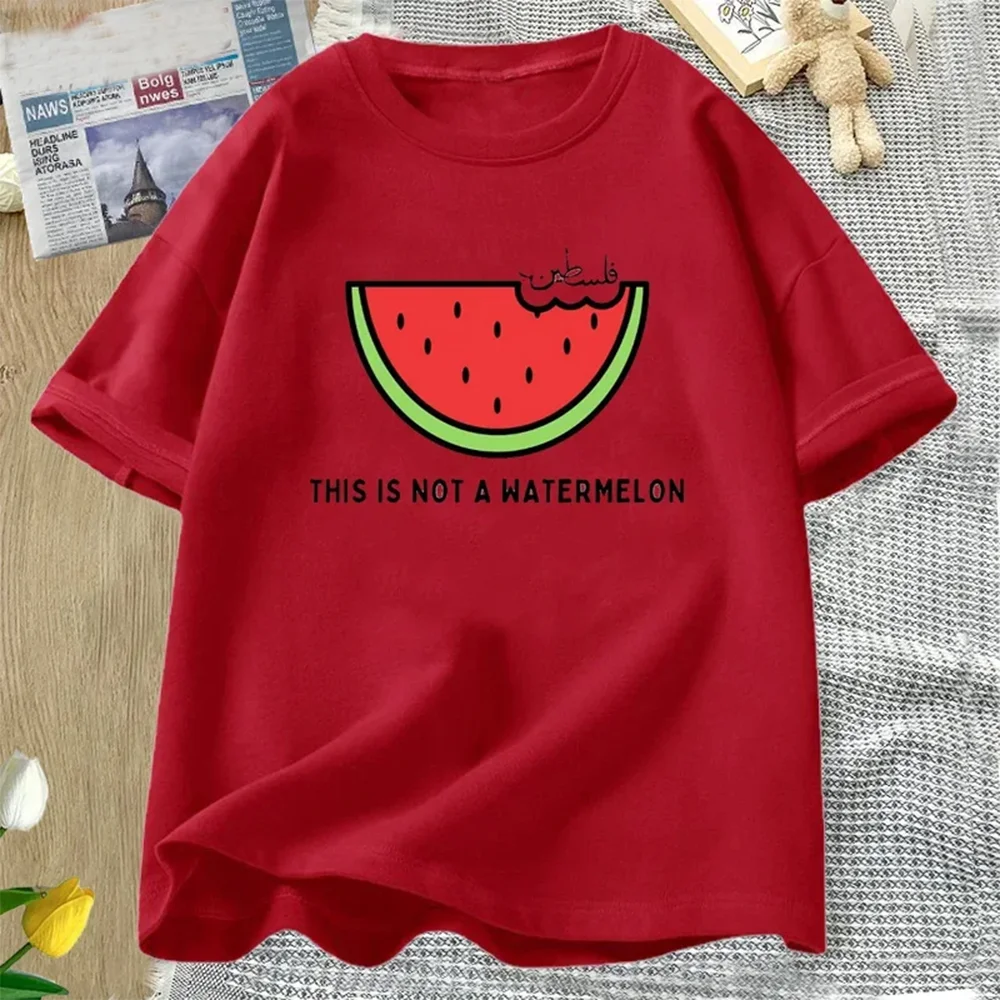 Dies ist keine Wassermelone Palesti T-Shirts Frauen Männer Baumwolle hochwertige bedruckte Kleidung Grafik T-Shirt übergroße Frauen Top T-Shirt – Detail 6