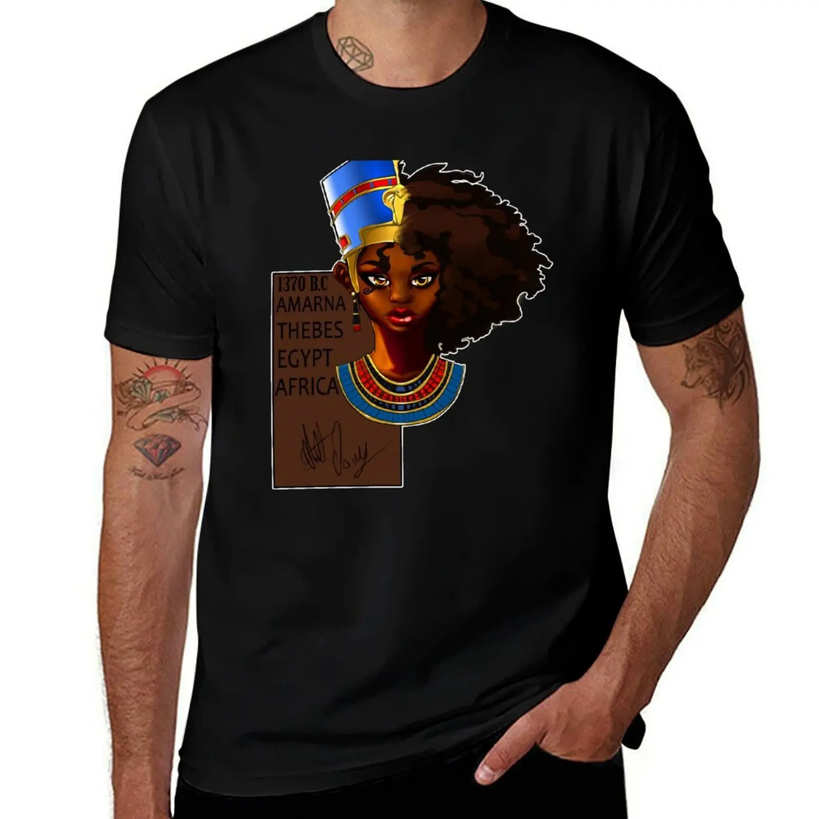 

Nefertiti The pharoah T-Shirt cotton t shirt man t shirts cotton 100% T-Shirt