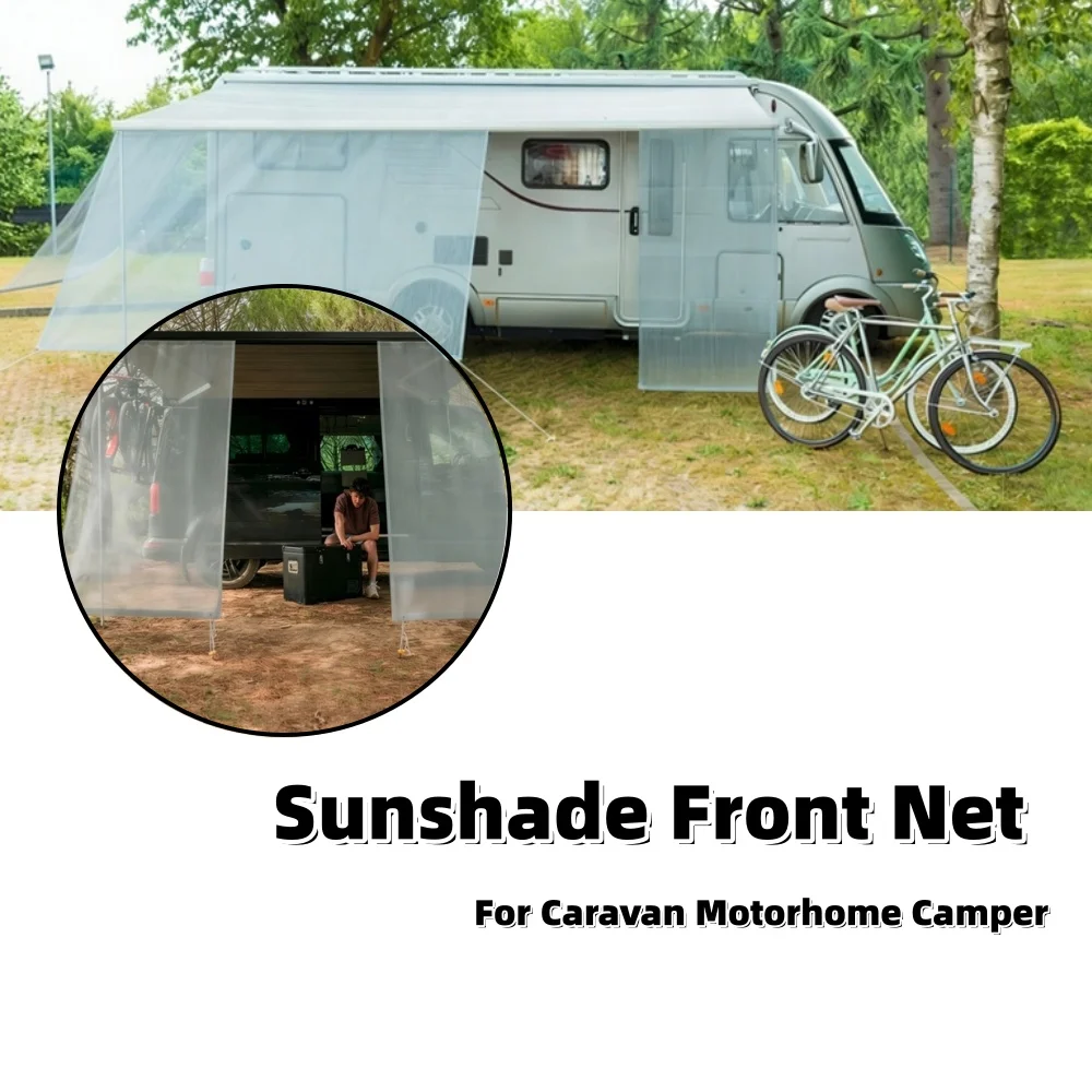 1Pcs RV Awning Sun Shade Screen View Blocker Camping Sunshade Front Net 190X100cm For Caravan Motorhome Camper
