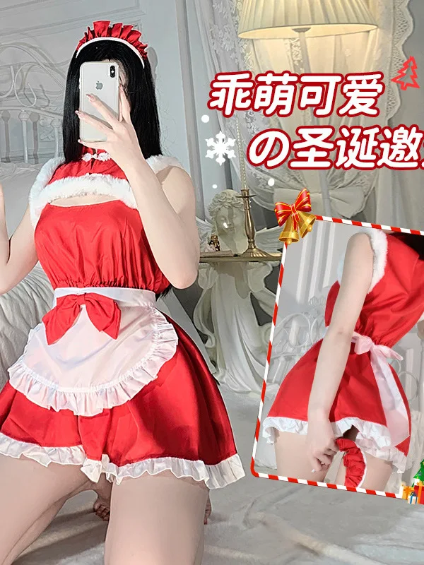 Mini vestido vermelho sexy para mulheres trajes cosplay femininos trajes de coelho elegante vestido de Natal novo top de moda, 0KU2, 2024